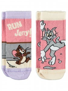 Tom And Jerry Girl Βρεφικό Σετ Κάλτσες 2Τμχ 0-24 Μηνών Ροζ