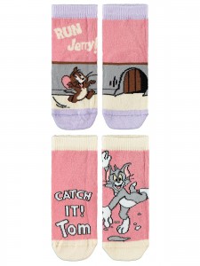 Tom And Jerry Girl Βρεφικό Σετ Κάλτσες 2Τμχ 0-24 Μηνών Ροζ