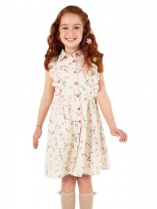 Civil Girls Παιδικό Φόρεμα 6-9 Χρονών Εκρού