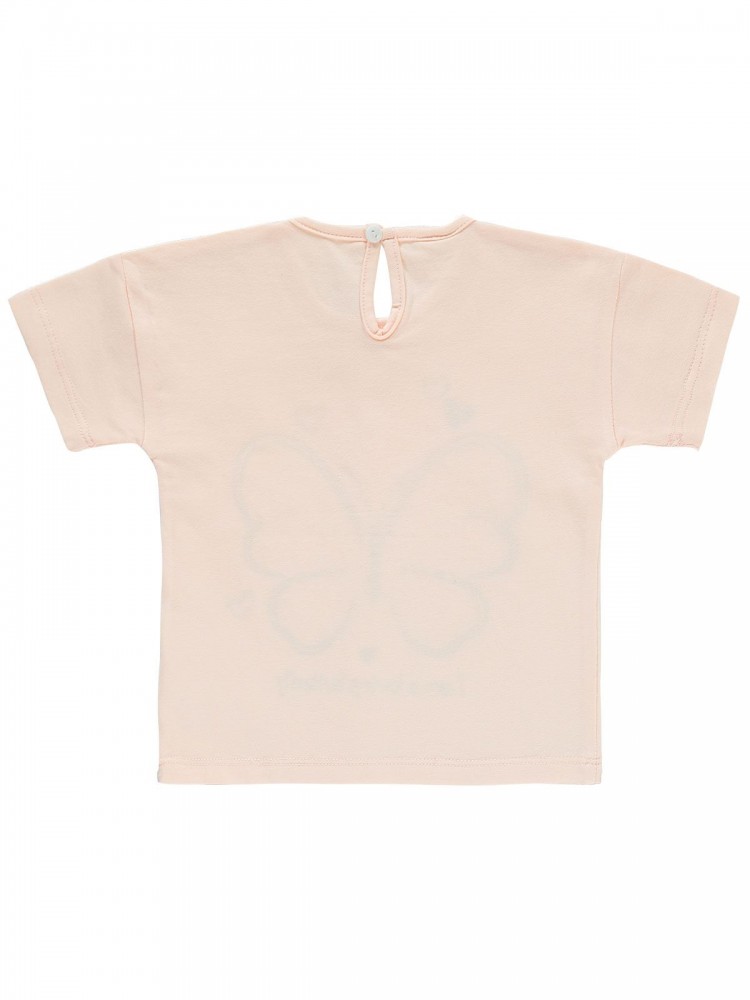 Civil Baby Girl Βρεφικό T-Shirt 6-18 Μηνών Ανοιχτό Σομόν