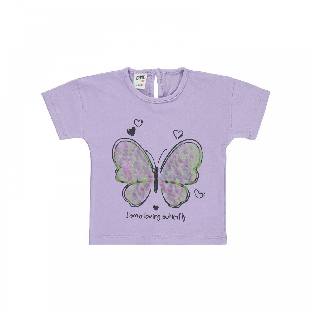 Civil Baby Girl Βρεφικό T-Shirt 6-18 Μηνών Λιλά