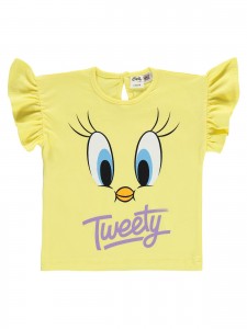 Tweety Baby Girl Βρεφικό T-Shirt 6-18 Μηνών Κίτρινο