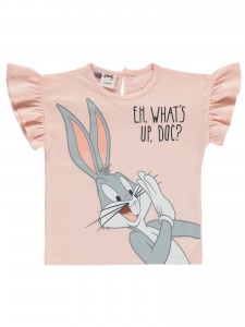 Bugs Bunny Baby Girl Βρεφικό T-Shirt 6-18 Μηνών Ανοιχτό Σομόν