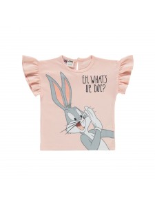 Bugs Bunny Baby Girl Βρεφικό T-Shirt 6-18 Μηνών Ανοιχτό Σομόν