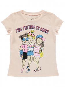 Civil Girls Παιδικό T-Shirt 2-5 Χρονών Ανοιχτό Σομόν