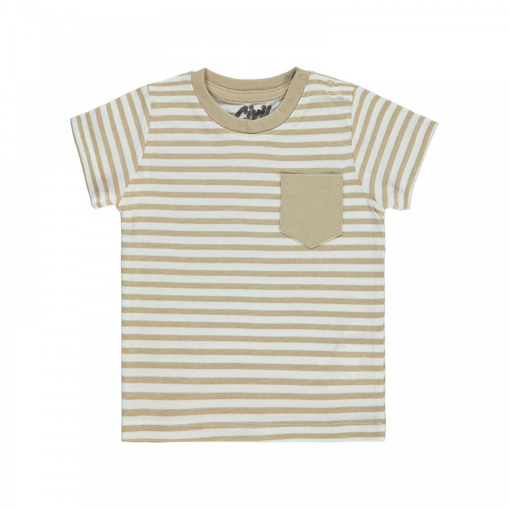 Civil Baby Boy Βρεφικό T-Shirt 6-18 Μηνών  Καφέ