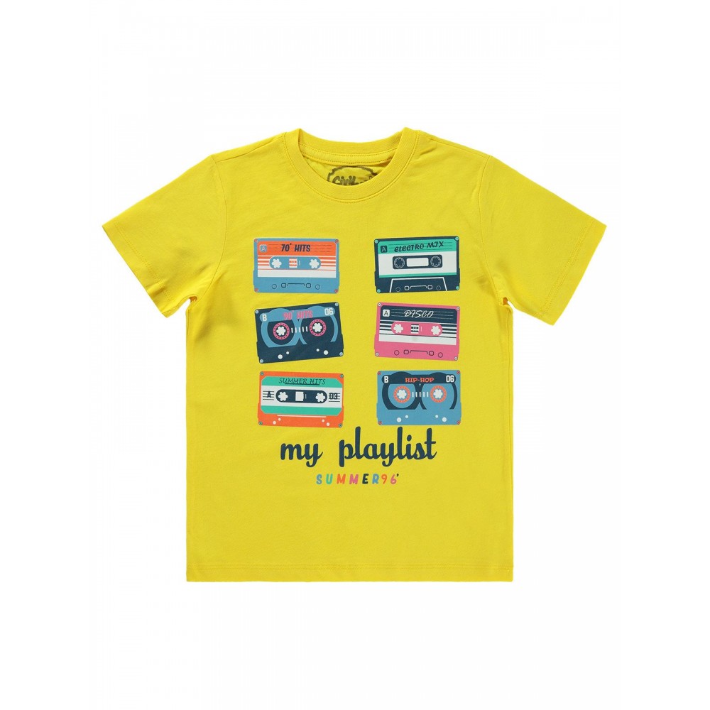 Civil Boys Παιδικό T-Shirt 6-9 Χρονών Κίτρινο
