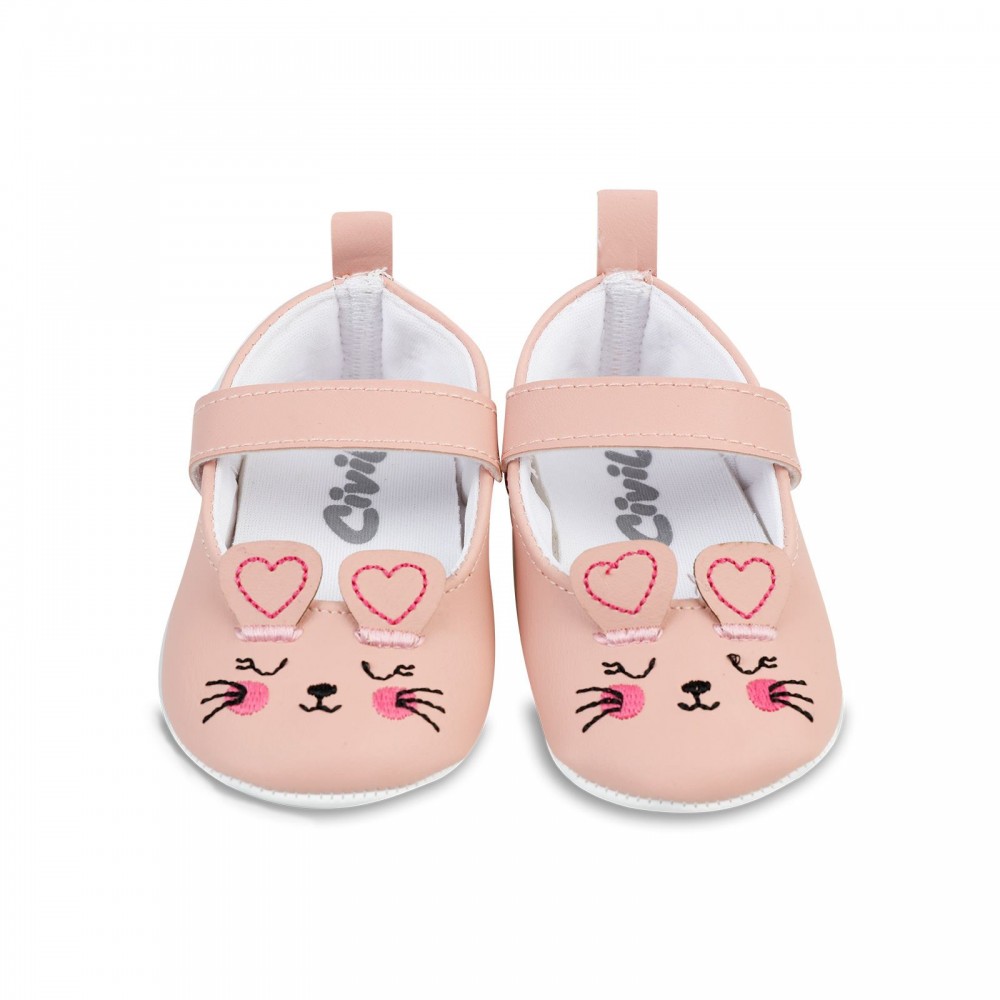 Civil Baby Girl Βρεφικό Παπούτσι Αγκαλιάς Νο 17-19 Ροζ