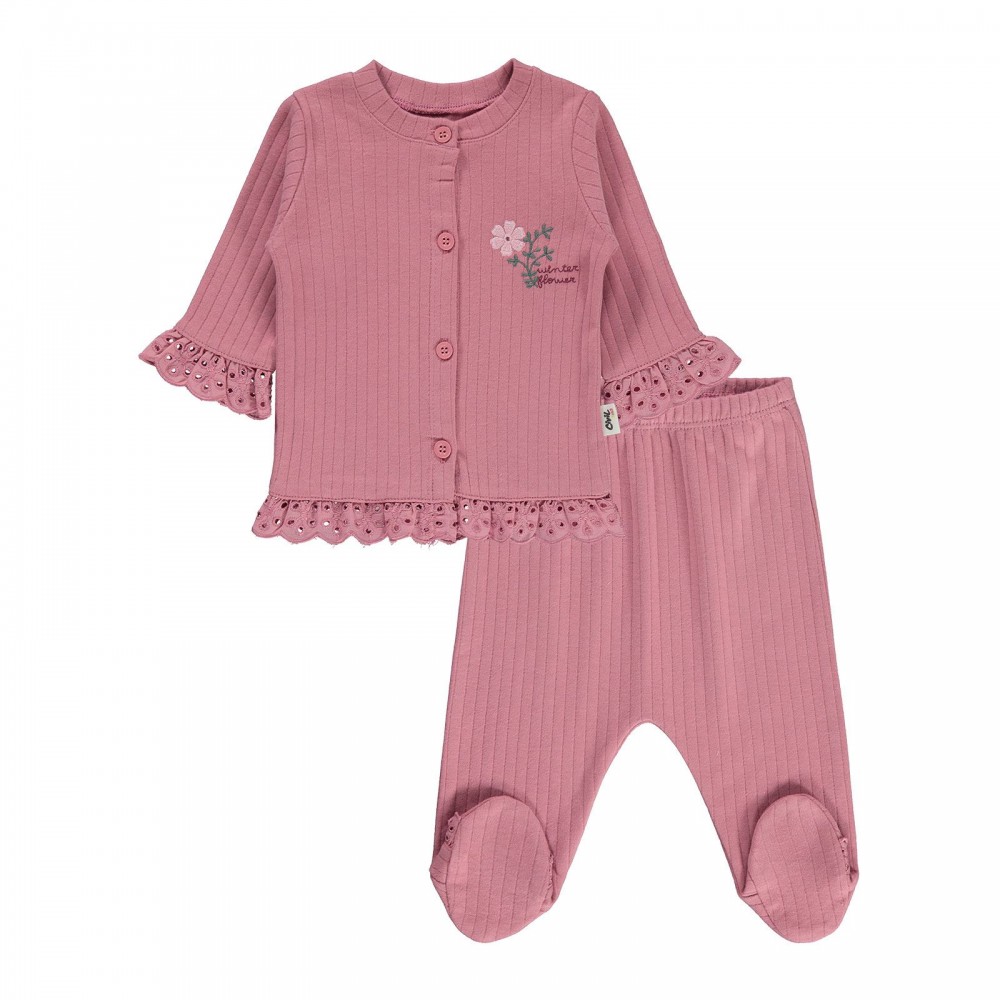 Civil Baby Girl Βρεφικό Σετ Πιτζάμα 1-9 Μηνών Ροζ