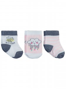 Civil Baby Girl Βρεφικό Σετ Κάλτσες 3Τμχ 0-24 Μηνών Ροζ